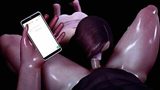 Curvy asian girlfriend eagerly serves her boyfriend's massive cock with blowjob and deepthroat in sexy hentai scene