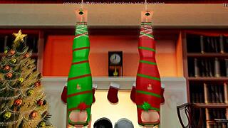 Hung by the chimney, yuri bondage sex for christmas