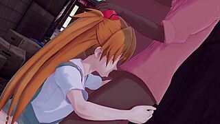 asuka sucking a big black cock