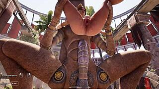 hey, imagine a huge dick pounding lara croft's tight ass in an arena with 1,000 spectators watching this 3d hentai game animation?