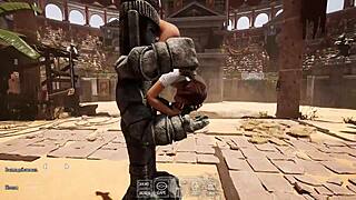 Lara Croft Experiments with a New Technique to Awaken a Statue in the Tomb