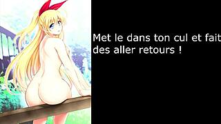 chitoge teases with assplay and ice in hentai joi