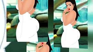big ass thick latina twerking that ass in 3d anime hentai with curvy body and sexy outfit