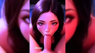 Ai-generated cute teen girl gives blowjob and fucks giant monster cock for the first time