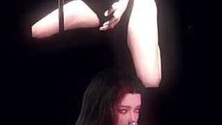 Big tits spinning on a pole, feeling excited in 3d uncensored hentai animation