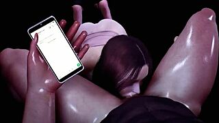 Curvy asian girlfriend eagerly serves her boyfriend's massive cock with blowjob and deepthroat in sexy hentai scene