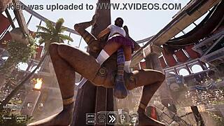 Oživlá starověká socha šuká Laru v aréně před 1000 diváky 3D hentai hra