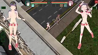 two sexy female guards go wild fucking men in this futuristic suppanuki hentai game 😈🔥