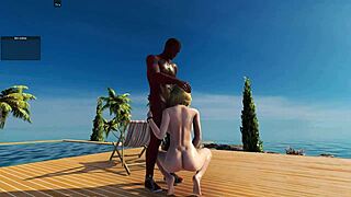 Oh, this blonde slut is blowing that big cock!