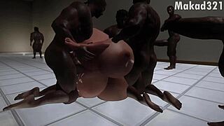 Mrs. Cowkers Bends for Big Black Cock Poolside in Epic 3D Skyrim Interracial Ass Pounding!