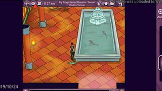 two girls unlock new ffm pose rubbing wet pussies on huge cock in mnf club