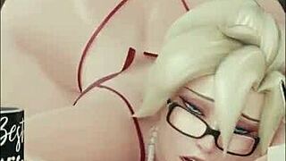 Mercy sucking monster cocks in Overwatch? Watch her best scenes now!