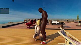 Oh, this blonde slut is blowing that big cock!