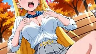 in this casual tale the ai hentai blonde spreads wide masturbating her dripping pussy solo