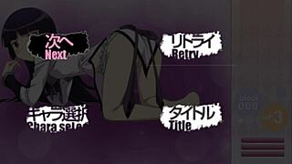 Kuroneko performs striptease during Arkanoid gameplay.