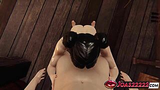 Busty black elf giving titjob at the bar? Watch her blowjob now!