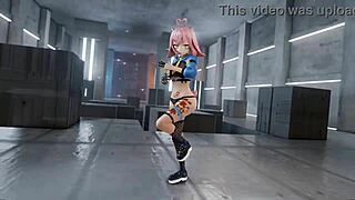 mmd anime girl dances into a teasing striptease she just can't stop