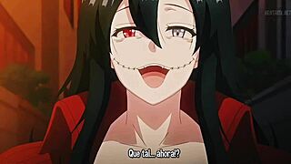 monje y mujer exhibicionista en hentai