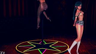 Busty stepmom and shy daughter at mommy's job 😏