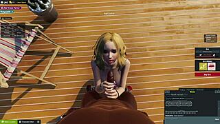 Oh, this blonde slut is blowing that big cock!