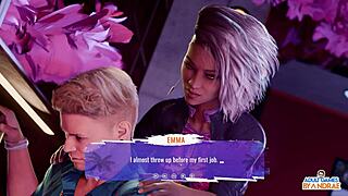 craving emma's huge tits quickie in dressing room game fuck