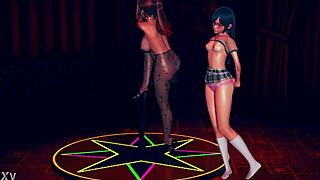 Busty stepmom and shy daughter at mommy's job 😏