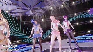 ahhh akali ahri seraphine kaisa evelynn dance so sexy