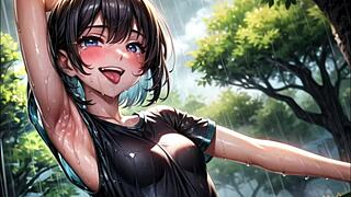 Young beauties stare seductively showing sexy armpits – dare you look?