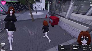 Manaka the femboy flasher struts downtown on her secret uncensored exhibitionism mission in 3d hentai