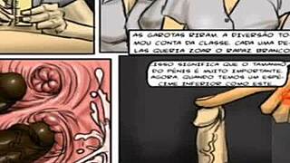 She rides monster black cock in classroom hentai synced to music