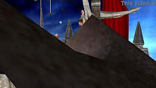 Beautiful tattooed girl tied up masturbates with bottle deep in temple 3d cartoon