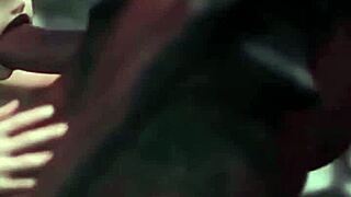 heart pounding watching busty brunette deepthroat demon cock on knees