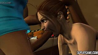 dream babe's huge tits stuffed in deepthroat mouth fuck animation