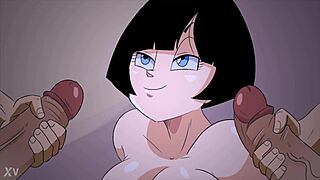 what if videl took on two guys at once ending in a messy facial blast