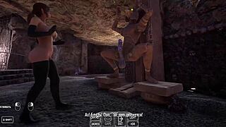 ancient robot statue wakes up slamming huge cock rhythmically into lara croft's dripping pussy non-stop