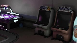 horny brigitte's 3d futa cock slams d.va's pussy and tits