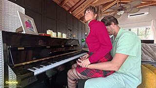 Piano Teacher Fucked to Gushing Cumshot