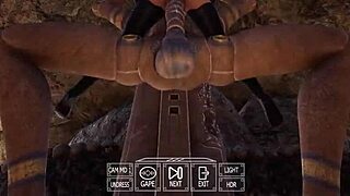 ancient robot statue wakes up slamming huge cock rhythmically into lara croft's dripping pussy non-stop