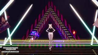 Ahri sways seductively in sexy kpop dance touching body in league of legends uncensored hentai