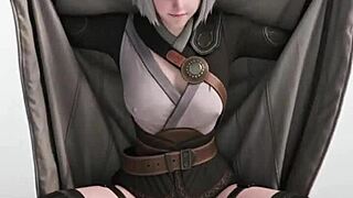 lingcage milf rides cowgirl with big asian tits bouncing. hentai vagina nude passion