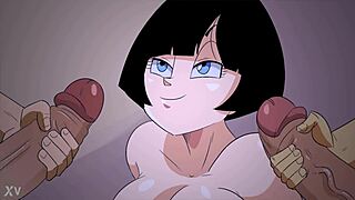 what if videl took on two guys at once ending in a messy facial blast