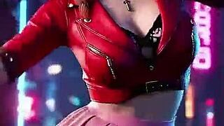 BOLD AERITH DANCES CHEERFULLY TWICE IN FF7 COSTUME UNCENSORED HENTAI