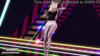 Ahri sways seductively in sexy kpop dance touching body in league of legends uncensored hentai