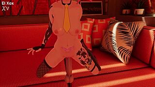 El Xox Vtuber Cums Hard Fucking Herself with Dildo Toy