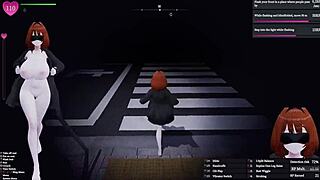 Manaka the femboy flasher struts downtown on her secret uncensored exhibitionism mission in 3d hentai