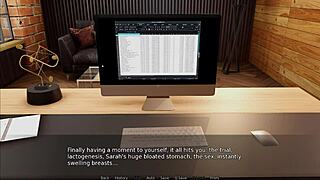 Blonde bbw piles on pounds craving white cock pounding in gain trials game hentai scene