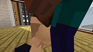 FUCKING THIS MILF'S JUICY PUSSY TITS BOUNCING IN MINECRAFT JENNY MOD!