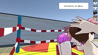 submissive male endures ball kicks in hentai game bdsm scene