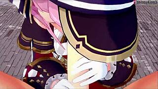 charlotte drops to knees for sloppy genshin impact blowjob fantasy