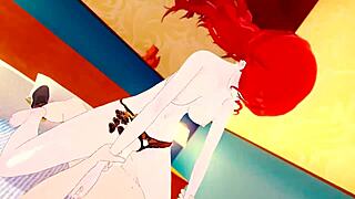 himeko's squirting tits and creampie blasts intrigue in honkai star rail hardcore compilation